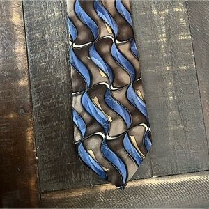 Vintage Murano Blue and Brown Men's Tie 100% Silk Made In USA